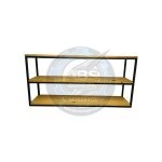 Repisa Estantería de 3 Niveles – Estilo Industrial en Hierro y Madera