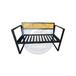 Sillón Banco Doble de 2 Cuerpos – Estilo Industrial en Hierro y Madera