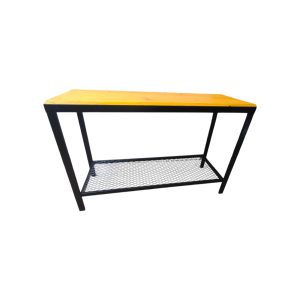 Consola Industrial de Hierro y Madera con Estante Inferior
