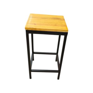 Banqueta de Estilo Industrial – Hierro y Madera Maciza