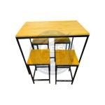 Juego de Mesa Alta con 4 Banquetas – Estilo Industrial en Hierro y Madera