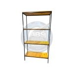 Estantería Biblioteca Vertical de 4 Niveles – Estilo Industrial en Hierro y Madera