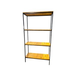 Estantería Biblioteca Vertical de 4 Niveles – Estilo Industrial en Hierro y Madera